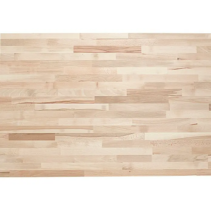 Exclusivholz Arbeitsplatte - Buche, 400 x 80 x 2,7 cm - Helles Holz Arbeitsplatte mit einer sichtbaren Maserung, perfekt für Küche oder Werkstatt, robust und langlebig.