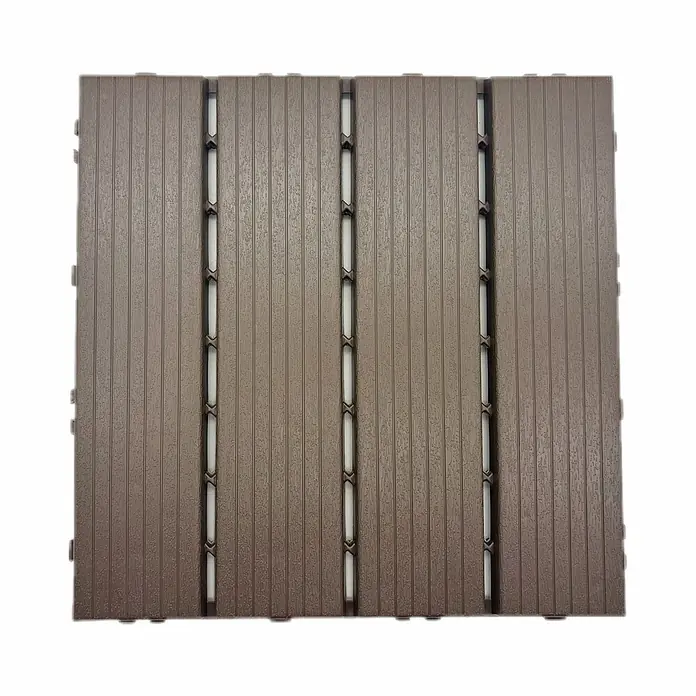 Floordirekt Terrassenfliese Majestic Braun 30 x 30 cm 11er-Set -  - Braune, holzähnliche Klickfliese mit strukturierter Oberfläche für Außenböden.