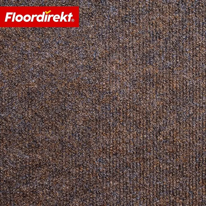 Floordirekt Teppichboden Meterware Malta - aus Nadelvlies - mit Schaumrücken - Dunkelbraun - 200 x 100 cm - Nadelfilz, Polypropylen, Dunkelbraun - Braun-graue, gerippte Schmutzfangmatte mit Textur.