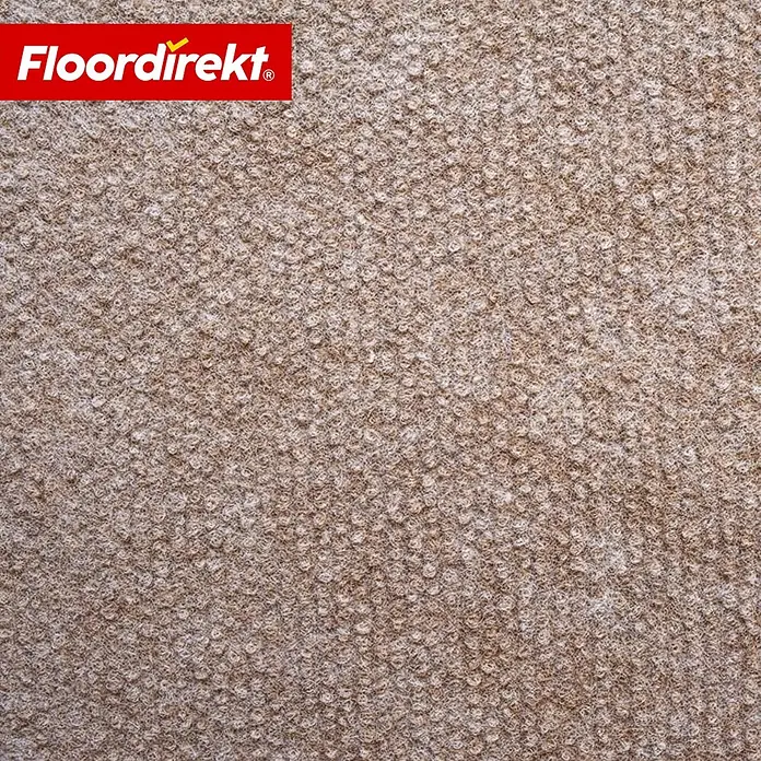 Floordirekt Teppichboden Meterware Malta - aus Nadelvlies - mit Schaumrücken - Beige - 200 x 100 cm - Nadelfilz, Polypropylen, Beige - Strukturierter beigebrauner Schlingenteppich für Fußböden.