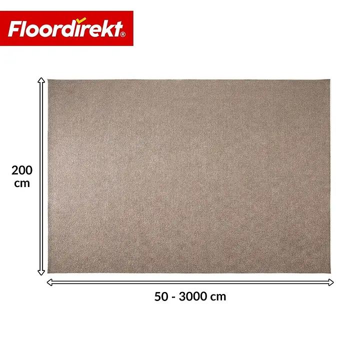 Floordirekt Teppichboden Meterware Malta - aus Nadelvlies - mit Schaumrücken - Beige - 200 x 100 cm - Nadelfilz, Polypropylen, Beige - Beigefarbene Bodenmatte, 200 cm breit, mit einer anpassbaren Länge von 50 bis 3000 cm.