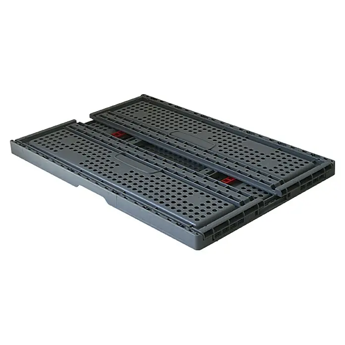 BAUHAUS Eurobox Faltbar - 39 l, L x B x H: 60 x 40 x 20 cm - Graue, zusammenklappbare Transportbox mit Löchern für Lagerung und Transport.