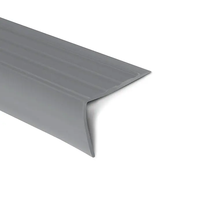 Floordirekt Stufenkantenprofil Toronto - Grau - 100 x 4 x 2,5 cm -  - Graue Antirutsch-Treppenkante mit gerippter Oberfläche für besseren Halt.