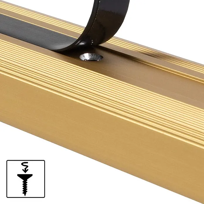 Floordirekt Stufenkantenprofil Glory L-Form Gold 100x3,6x1,7 cm Vorgebohrt -  - Goldfarbenes Aluminiumprofil mit Schraubloch und abziehbarer Klebestreifen. Schraubensymbol zur Befestigung.