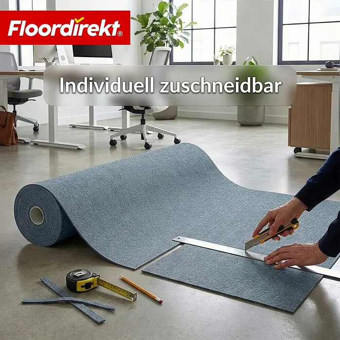 Floordirekt Teppichboden Meterware Malta - aus Nadelvlies - mit Schaumrücken - Grau