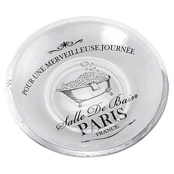 Venus Paris Zeepschaal (Glas, Transparant/Zwart)