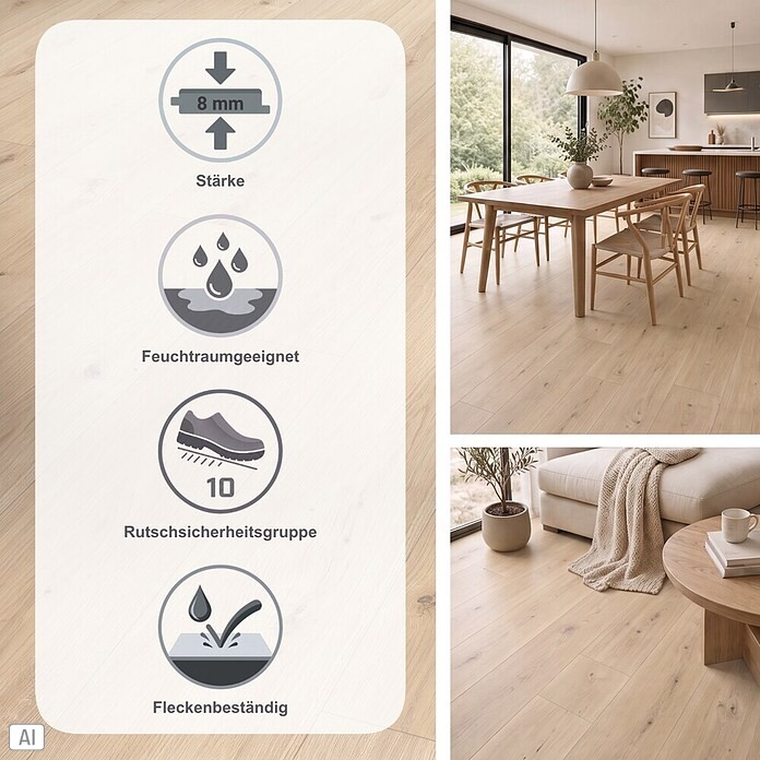 Parador Designboden Modular One (Eiche Atmosphere geschliffen, 1 285 x 194 x 8 mm) | BAUHAUS