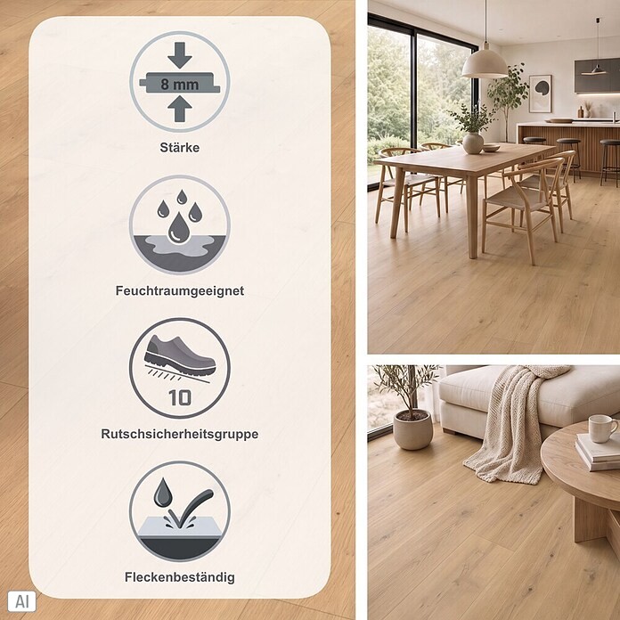 Parador Designboden Modular One (Eiche Milano natur, 1 285 x 194 x 8 mm) | BAUHAUS