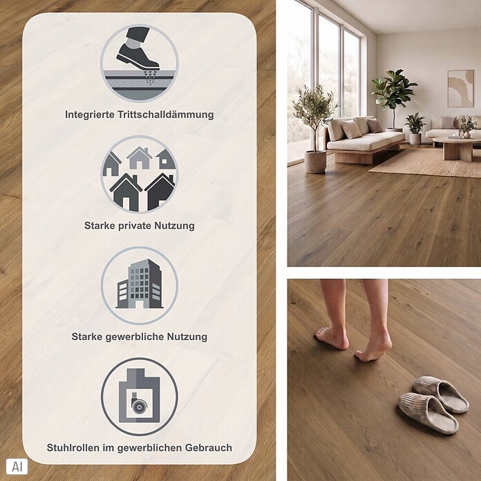Living by Haro Hydrostar Designboden (Eiche Montana natur, Landhausdiele, 1 282 x 235 x 6,5 mm) | BAUHAUS