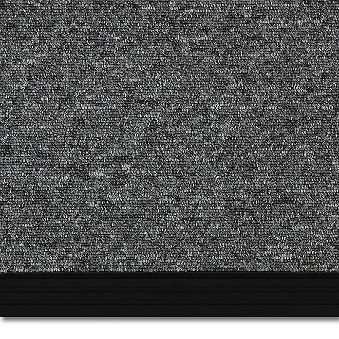Floordirekt Stufenkantenprofil Michigan - Schwarz - 100 x 4,5 x 4,2 cm -  - Dunkelgraue, strukturierte Eingangsmatte mit schwarzem Rand.