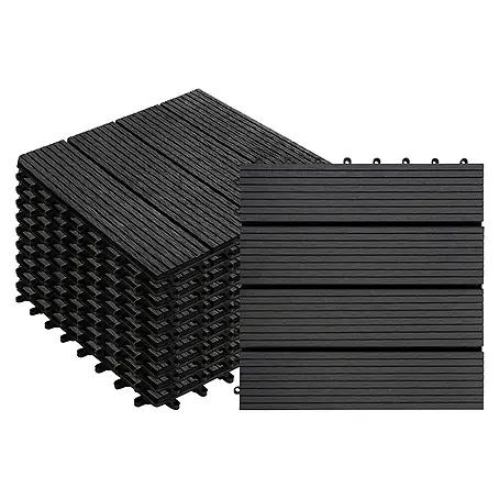 Floordirekt  Klickfliese WPC Royal 30 x 30 cm Anthrazit 11er-Set