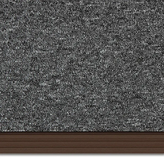 Floordirekt Treppenkantenprofil Toronto 120 cm Braun - Kunststoff, Braun - Gesprenkelte graue Teppichstruktur mit einem dunkelbraunen Holzrand.