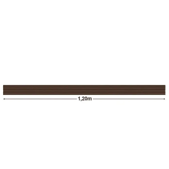Floordirekt Treppenkantenprofil Toronto 120 cm Braun - Kunststoff, Braun - Dunkelbraune gerillte Verbundstoffdiele, 1,20 m lang.