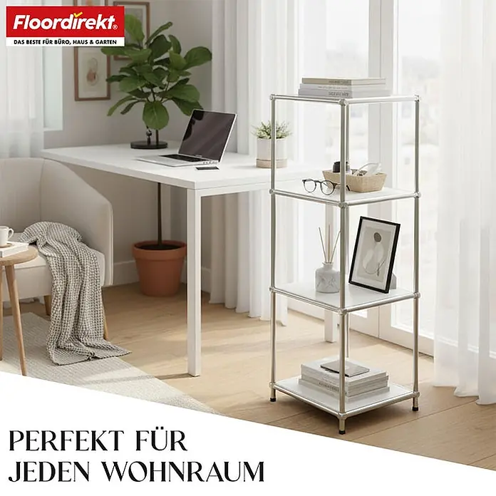Floordirekt Metallregal Concept Epure MK-005 Verchromt 30 x 30 x 89 cm Weiß online kaufen bei BAUHAUS