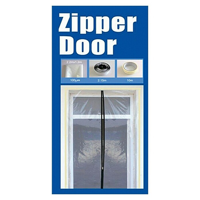Stofdeur (Geschikt voor: Deuren, 2,2 x 1,2 m, Met ritssluiting)