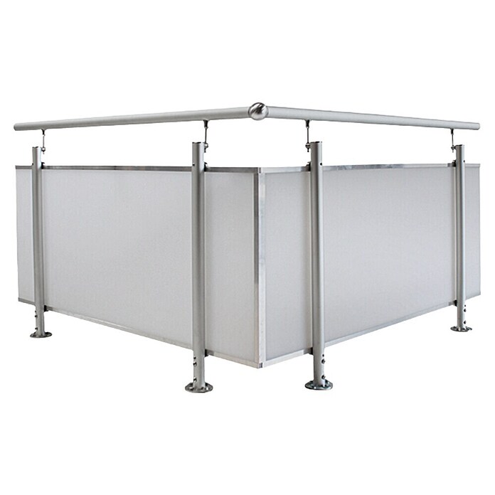 Treba Frewa Geländerset AF4 (Bodenmontage, Aluminium, Material Füllung: Acrylglas satiniert, Länge: 1.500 mm)