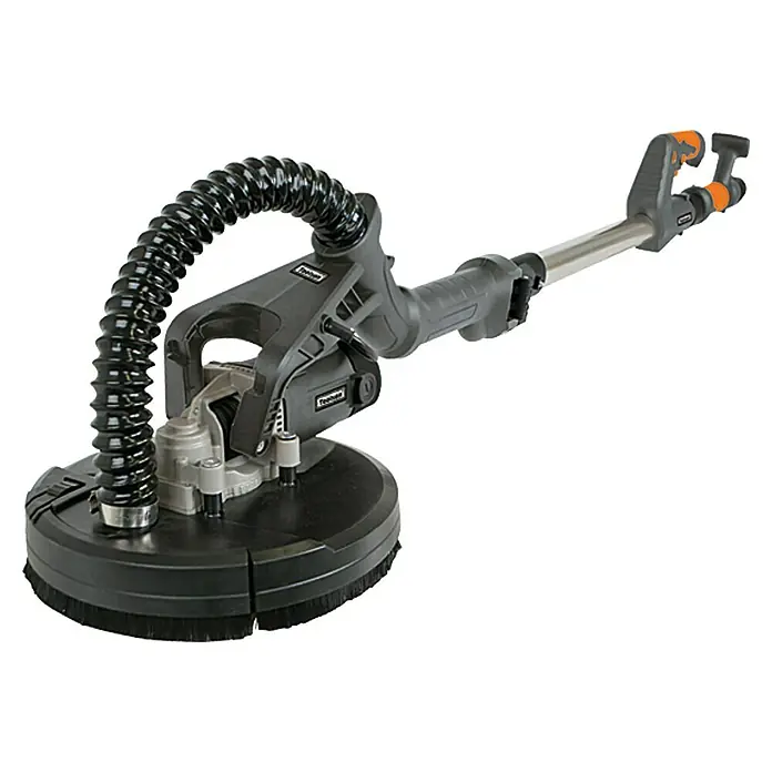 Toolson Wand- & Deckenschleifer DWS 225 BT - 710 W, Durchmesser Schleifteller: 210 mm - Das Bild zeigt einen Flächenschleifer mit einem langen Griff und einem runden Schleifkopf, ideal für große Flächen.