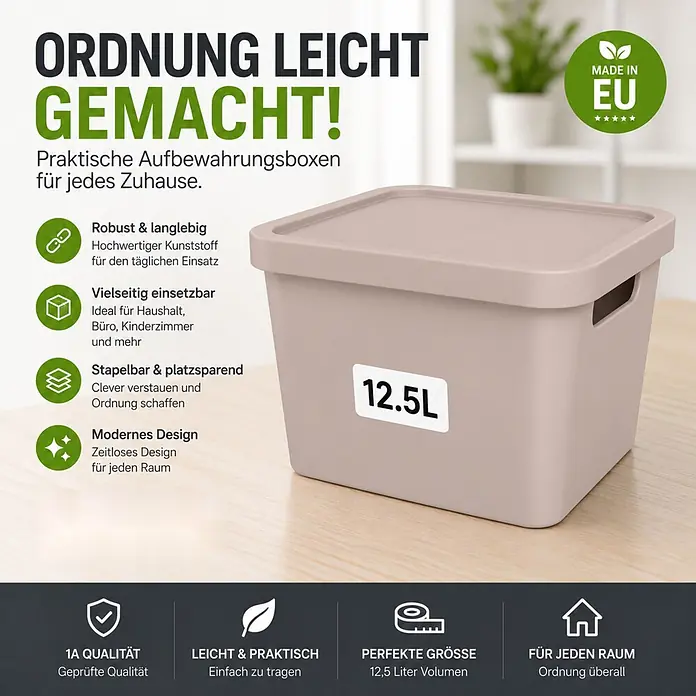 3er-Set 12,5 Liter in Pink mit Deckel – Stapelboxen, Lagerboxen online kaufen bei BAUHAUS