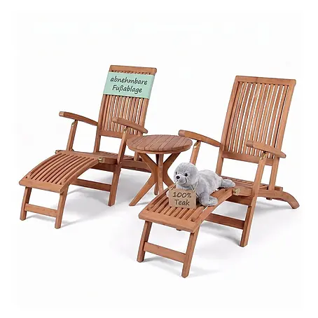Bene Living  Gartenliegen-Set Deckchair Yacht & Tisch Burton