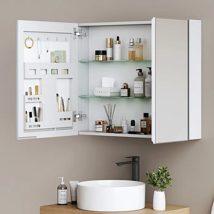 Emke Spiegelschrank Nexus - Aluminium, Weiß