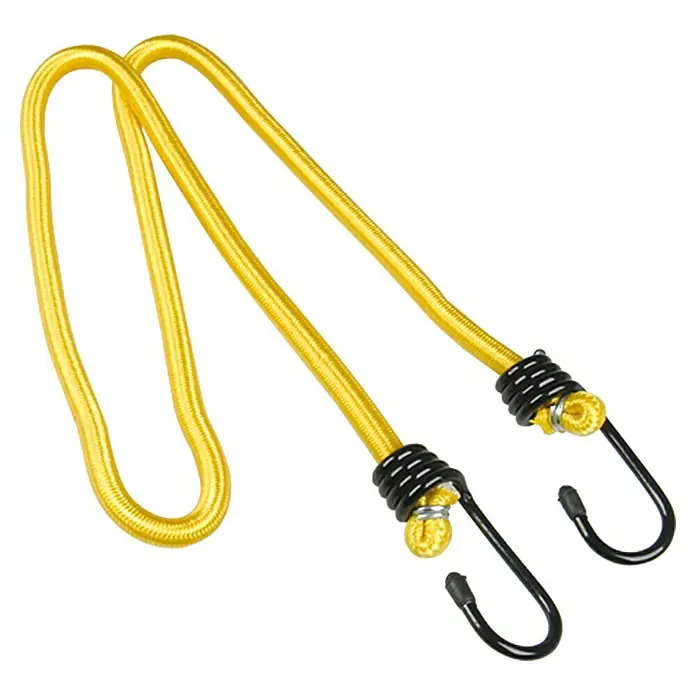 Fischer Gepäckspanner - 100 cm, 2 Stahlhaken - Gelbes Expanderseil mit Haken zur Ladungssicherung. Das robuste Gummiseil ist ideal für den Transport und die Befestigung von Gegenständen.