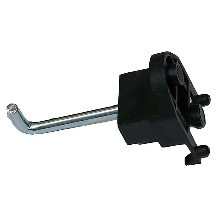 Küpper Lochwandhaken 7202-1 - Passend für: Küpper Stahlblech-Lochwand, Länge: 30 mm, 90 °, 5 -tlg. - Metall-Haken mit schwarzer Kunststoffhalterung für eine Vielzahl von Anwendungen, ideal für Werkstatt oder Garage.