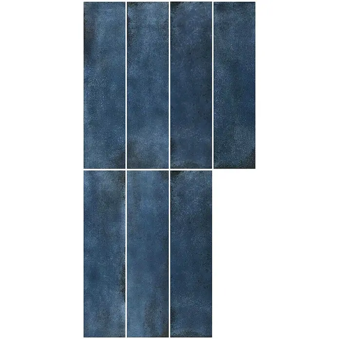 Wandfliese JULIET BLEU – 7.5 x 30 cm, Zellige-Optik, Brillant - 
