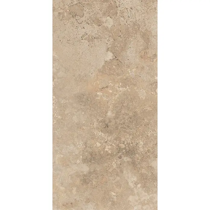Feinsteinzeugfliese CREMA TRAVERTINO – 60 x 120 cm, Travertinoptik, Mat - 