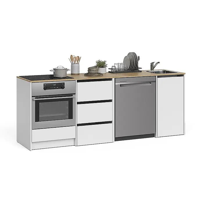 Vicco Küchenleerblock - Breite: 230,4 cm, Weiß