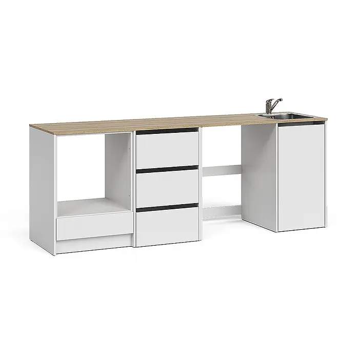 Vicco Küchenleerblock - Breite: 230,4 cm, Weiß