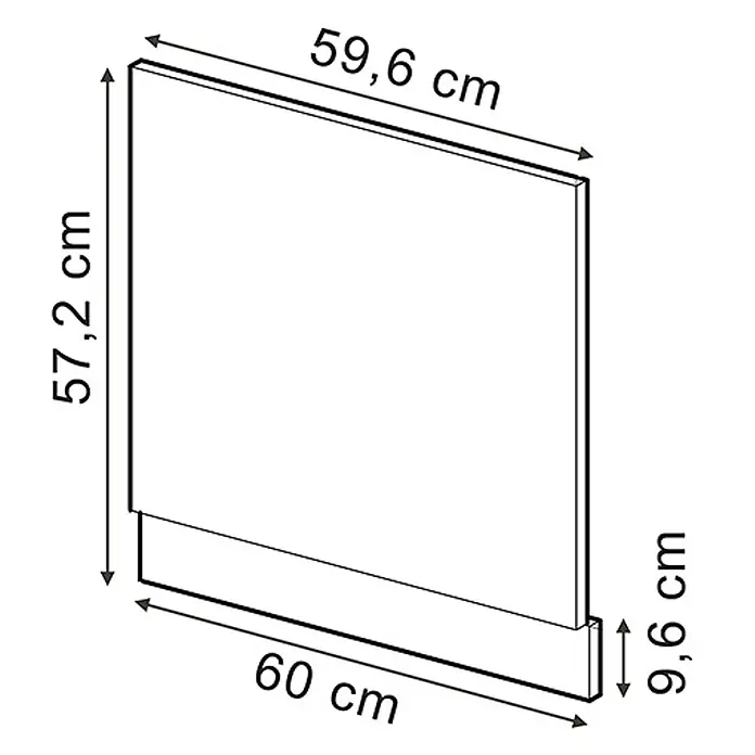 Vicco Frontblende R-Line, Schwarz Hochglanz, 60 cm - 