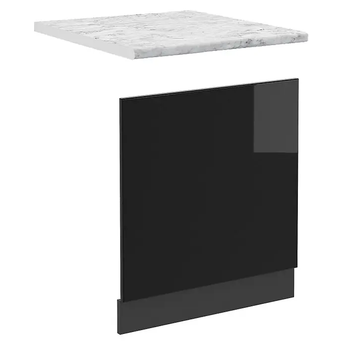 Vicco Frontblende R-Line, Schwarz Hochglanz, 60 cm - 