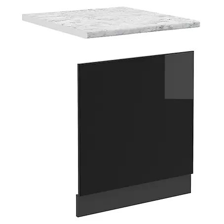 Vicco Frontblende R-Line, Schwarz Hochglanz, 60 cm