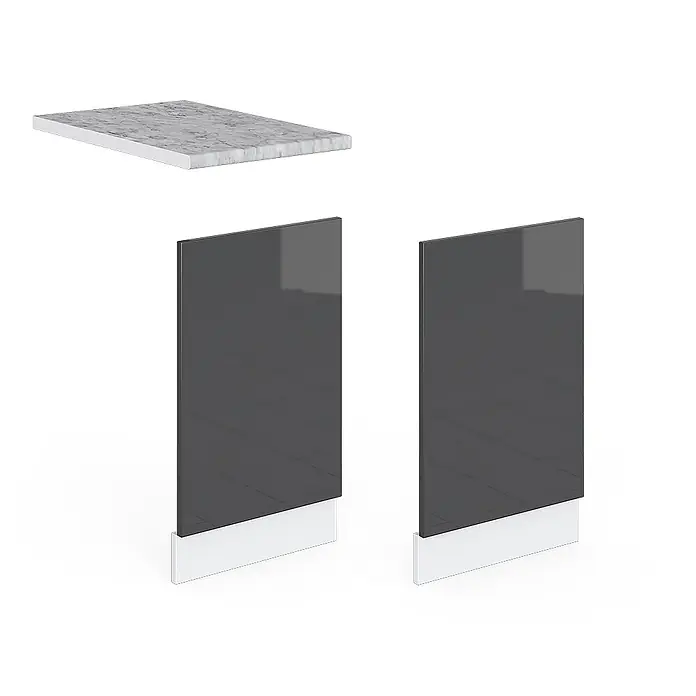 Vicco Frontblende R-Line, Anthrazit Hochglanz, 45 cm - 