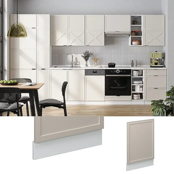 Vicco Frontblende Fame-Line, GrauBeige/Weiß, 45 cm - 