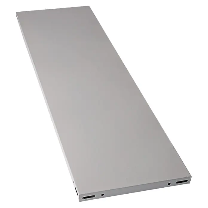 Regalux Fachboden - L x B: 35 x 120 cm, Pulverbeschichtet - Ein einzelnes graues Regalbrett, ideal für Wandmontage oder als Ergänzung für Schranksysteme. Das schlichte Design passt zu vielen Einrichtungsstilen.