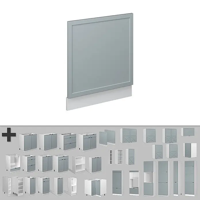 Vicco Frontblende Fame-Line, Hellblau-grau, 60 cm - 