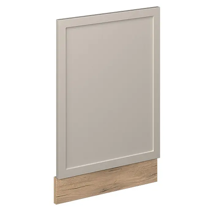 Frontblende Fame-Line 45 cm GrauBeige Art.-Nr. 49955 -  - Greige umrandete Schranktür oder -platte, mit einer Sockelblende in Naturholzoptik darunter.