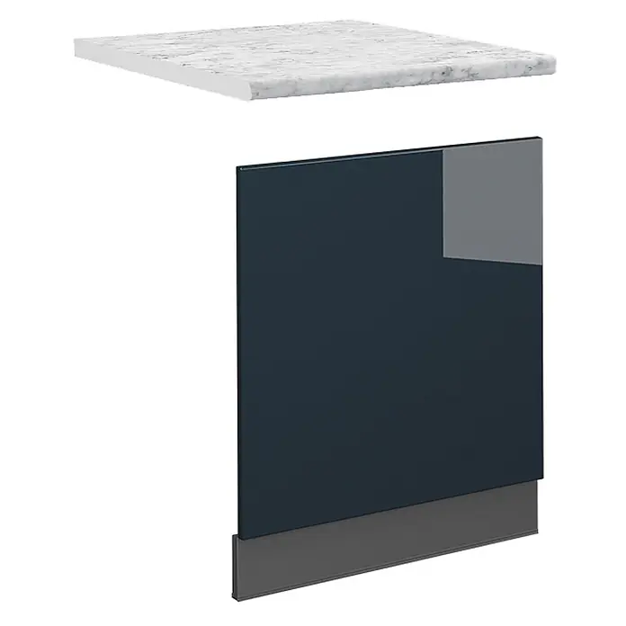 Vicco Frontblende Fame-Line, Dunkelblau Hochglanz, 60 cm - 