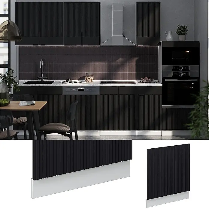 Vicco Frontblende Fame-Line, Schwarz gestreift, 60 cm - 