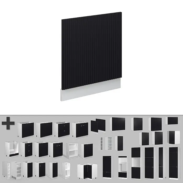 Vicco Frontblende Fame-Line, Schwarz gestreift, 60 cm - 