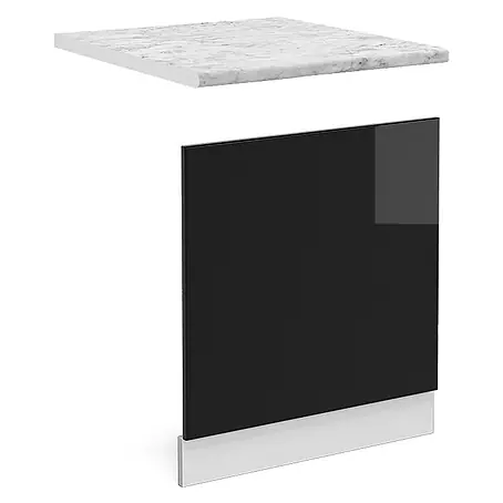 Vicco Frontblende R-Line, Schwarz Hochglanz, 60 cm
