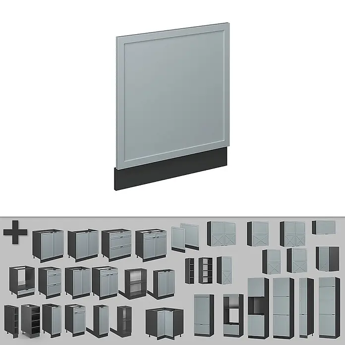 Vicco Frontblende Fame-Line, Hellblau-grau, 60 cm - 