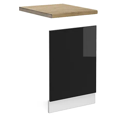 Vicco Frontblende R-Line, Schwarz Hochglanz, 45 cm