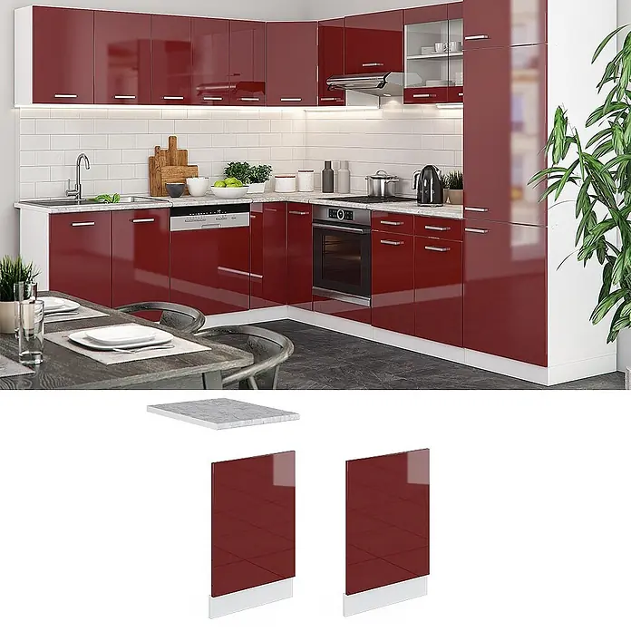 Vicco Frontblende R-Line, Rot Hochglanz, 45 cm - 