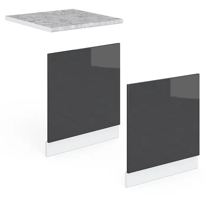 Vicco Frontblende R-Line, Anthrazit Hochglanz, 60 cm - 