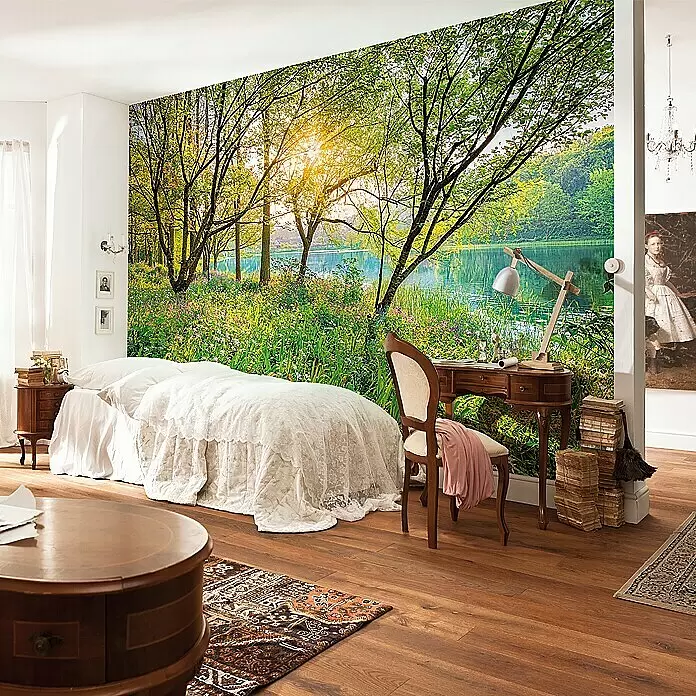 Komar Fototapete Spring Lake - 8 -tlg., B x H: 368 x 254 cm, Papier - Stimmungsaufnahme