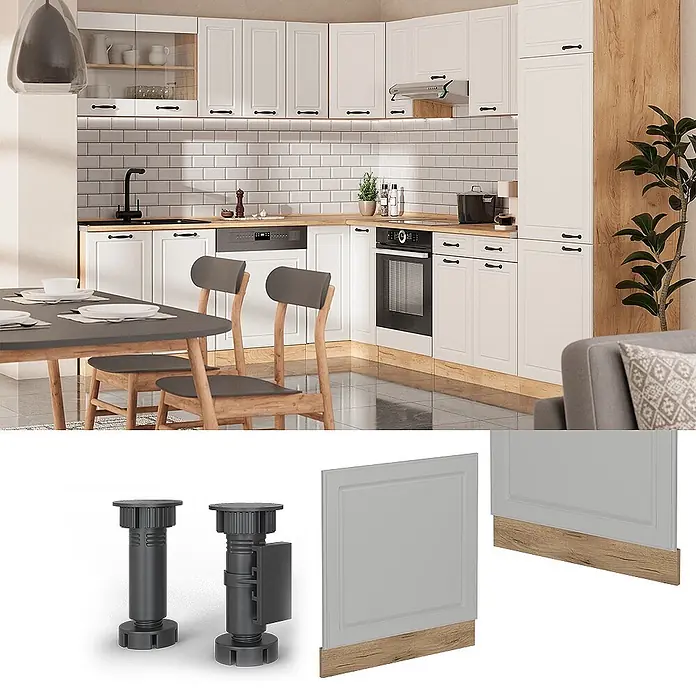 Vicco Frontblende R-Line, Weiß Landhaus, 60 cm - 