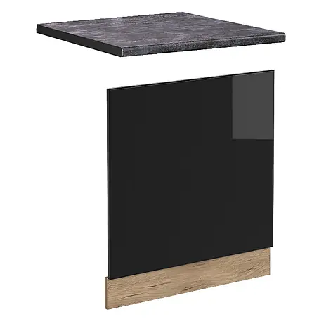 Vicco Frontblende R-Line, Schwarz Hochglanz, 60 cm