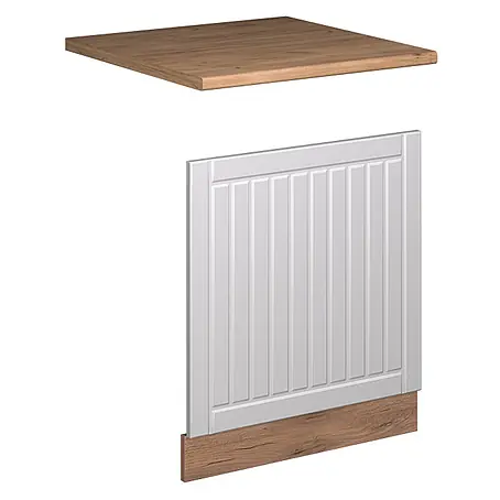 Vicco Frontblende Fame-Line, Weiß Landhaus/Goldkraft Eiche, 60 cm